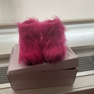 Fuzzy Pink Boots